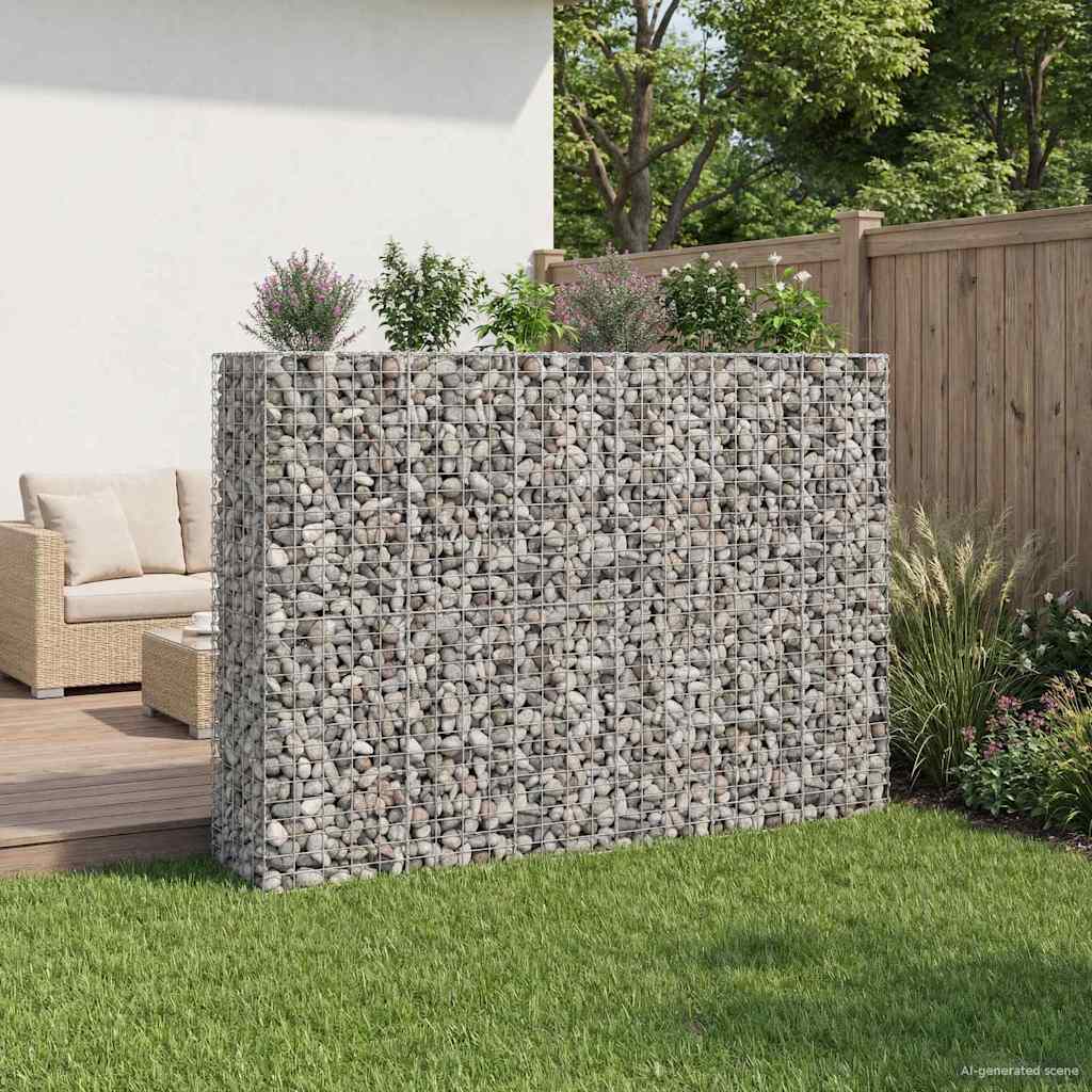 Gabionen Hochbeet 2 pcs Silber 260 x 60 x 55 cm