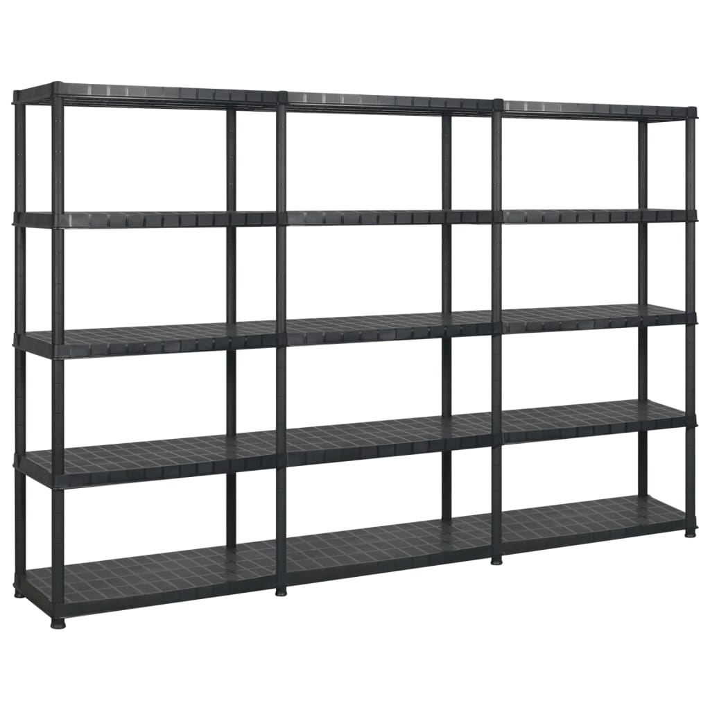 Lagerregal 4-Tier Schwarz 61x30,5x130 cm Kunststoff