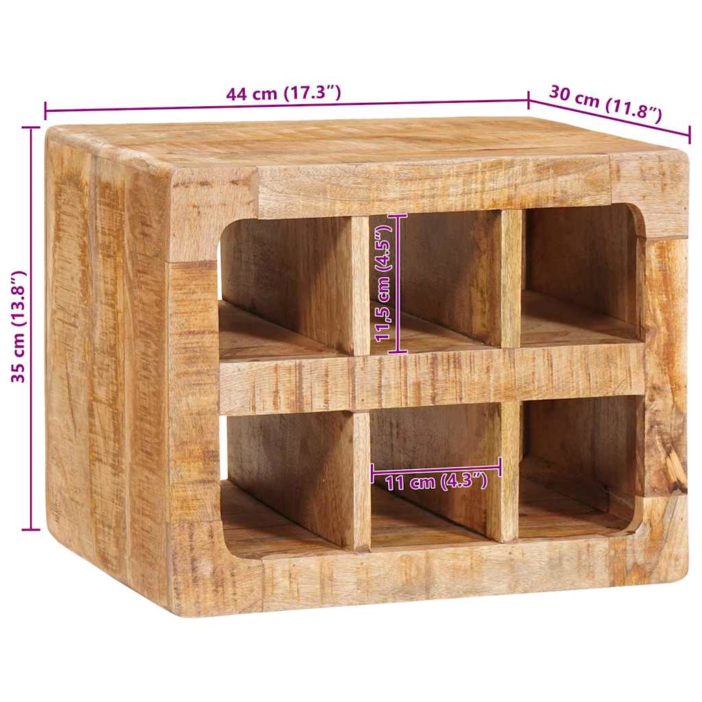 Weinregal mit Speicher Braun 44 x 30 x 35 cm Massivholz Mango