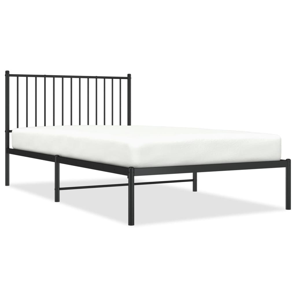 Bettgestell Metall Schwarz 75x190 cm