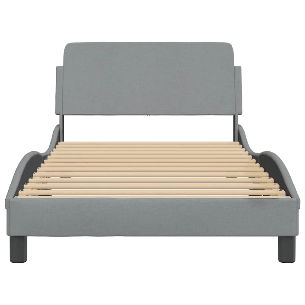 Bettgestell "Dover" Hellgrau 100x190 cm Stoff