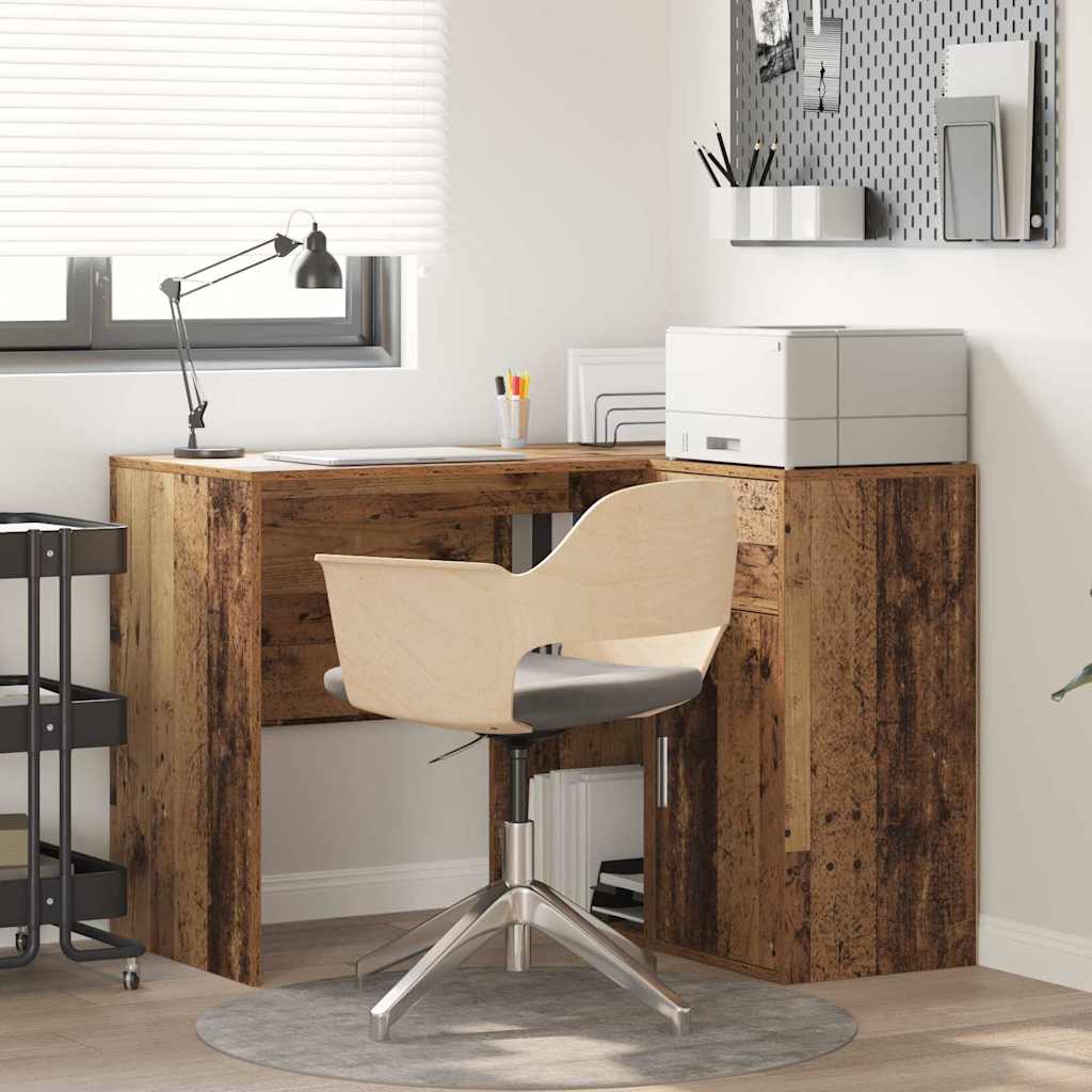 Eck-Schreibtisch Schwarz Eichen-Optik 102 x 88 x 75 cm