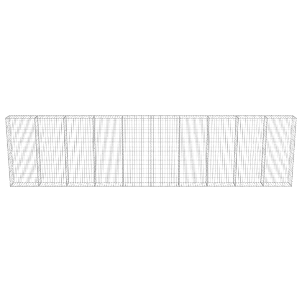 Gabionenwand mit Abdeckung Verzinkter Stahl 20×20×100 cm
