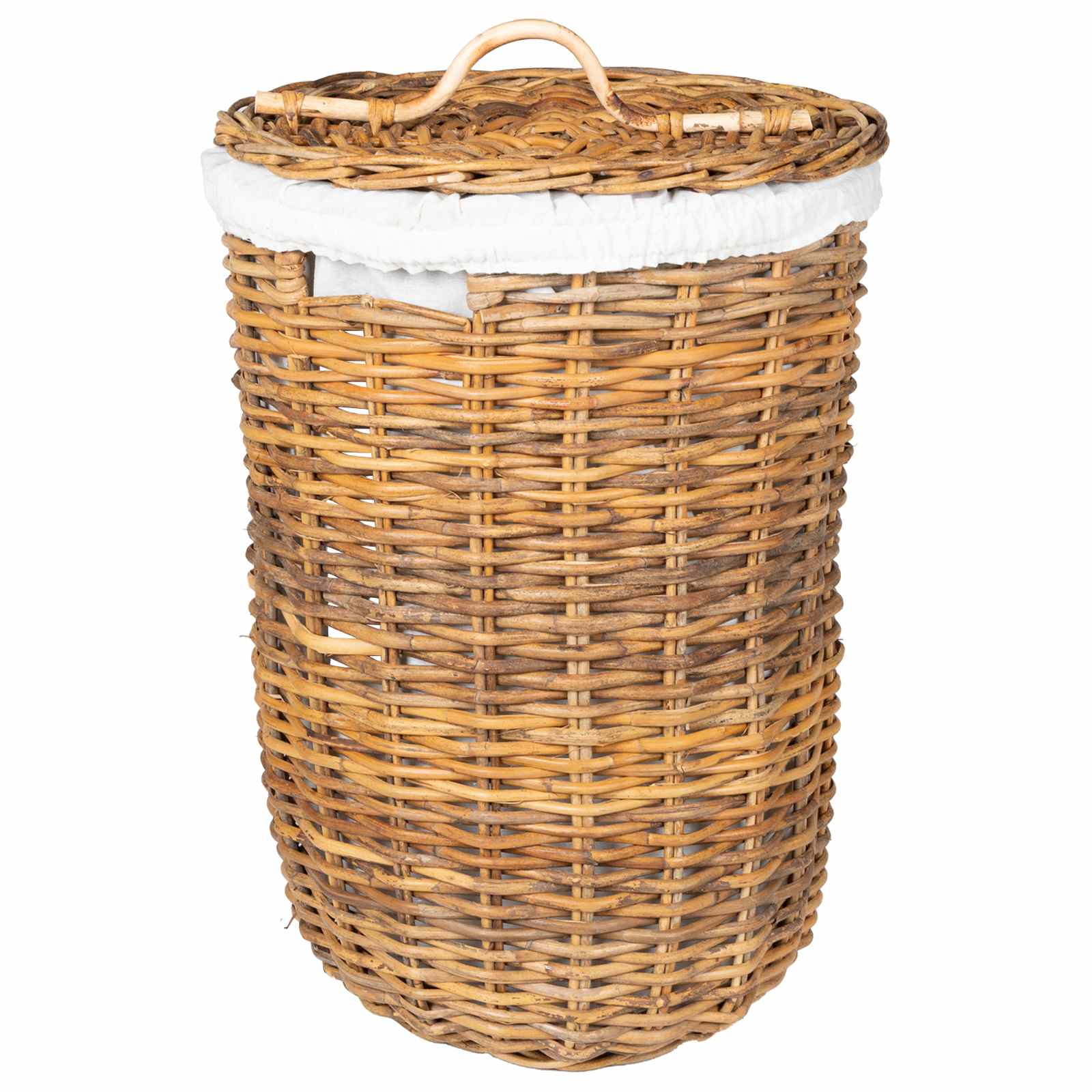 Wäschekorb mit Deckel 2 pcs Natürliches Grau Kubu Rattan