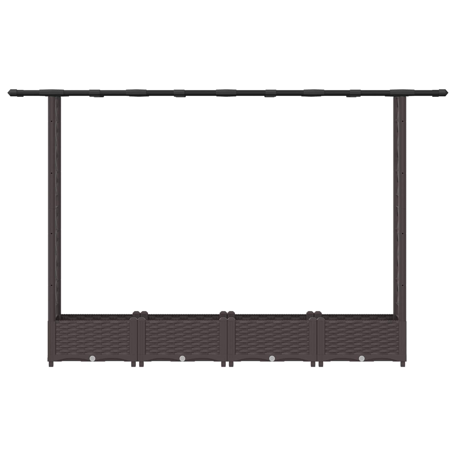 Hochbeet mit Rankgitter und Dach Braun 124 x 40 x 123 cm PP