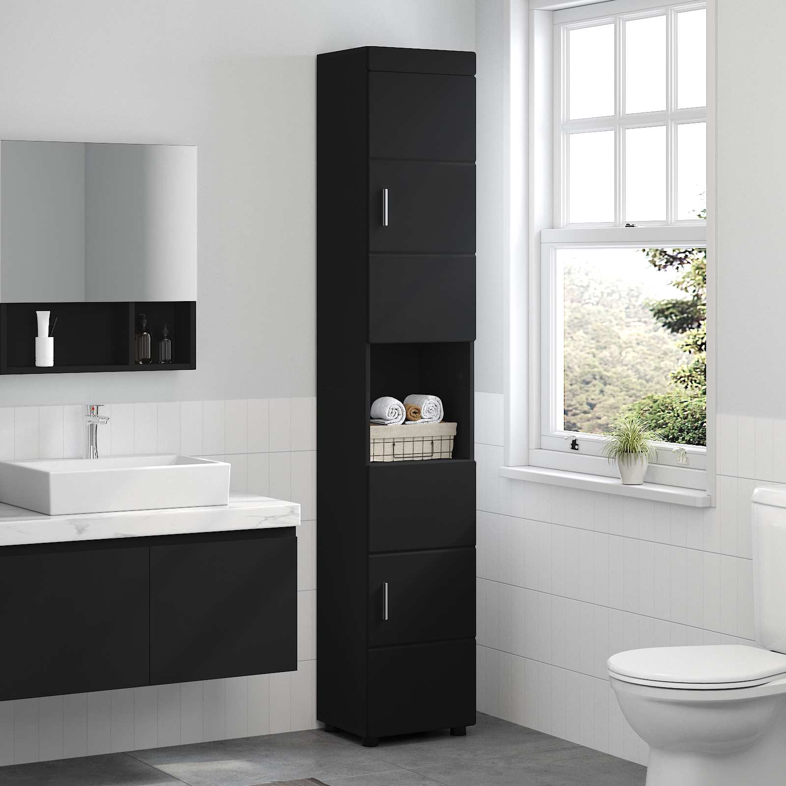 Badezimmermöbel-Set TULUM 2 pcs Weiß 60 x 34 x 63 cm