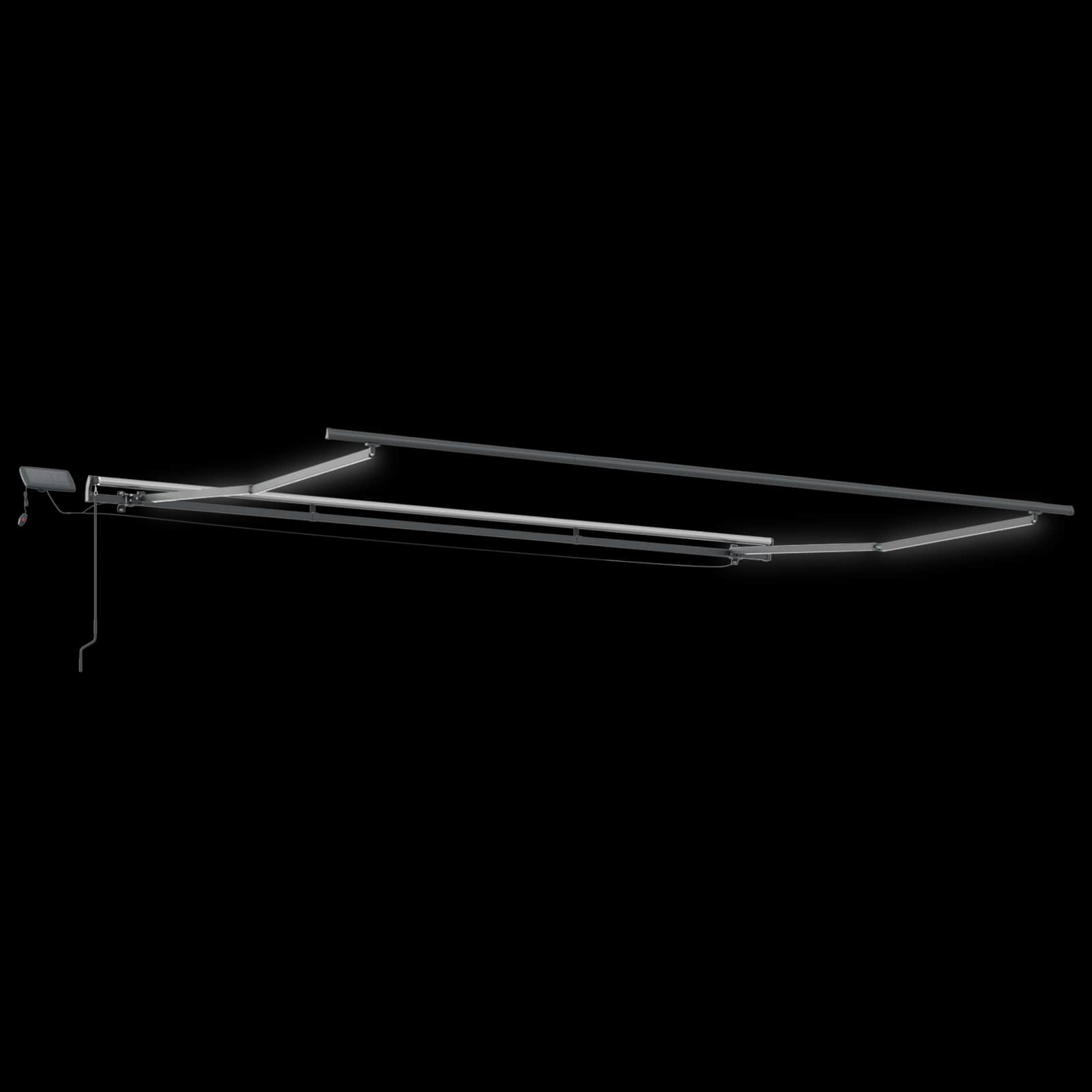 Markise Manuell Einziehbar mit LED 300x250 cm Blau und Weiß