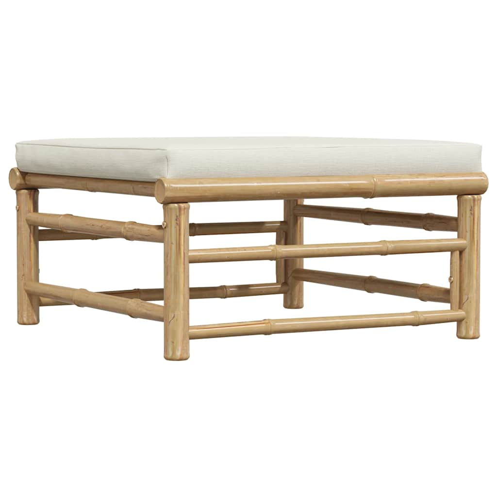 3-tlg. Garten-Lounge-Set mit Kissen Bambus