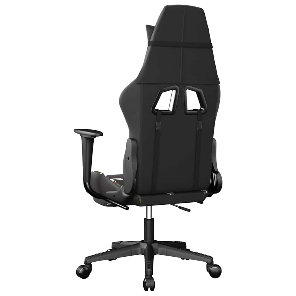 Gaming-Stuhl mit Massagefunktion Schwarz und Grün Kunstleder