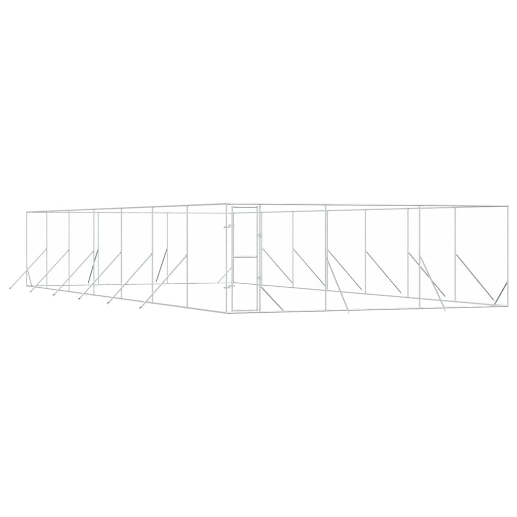 Outdoor-Hundezwinger Silbern 2x2x2 m Verzinkter Stahl