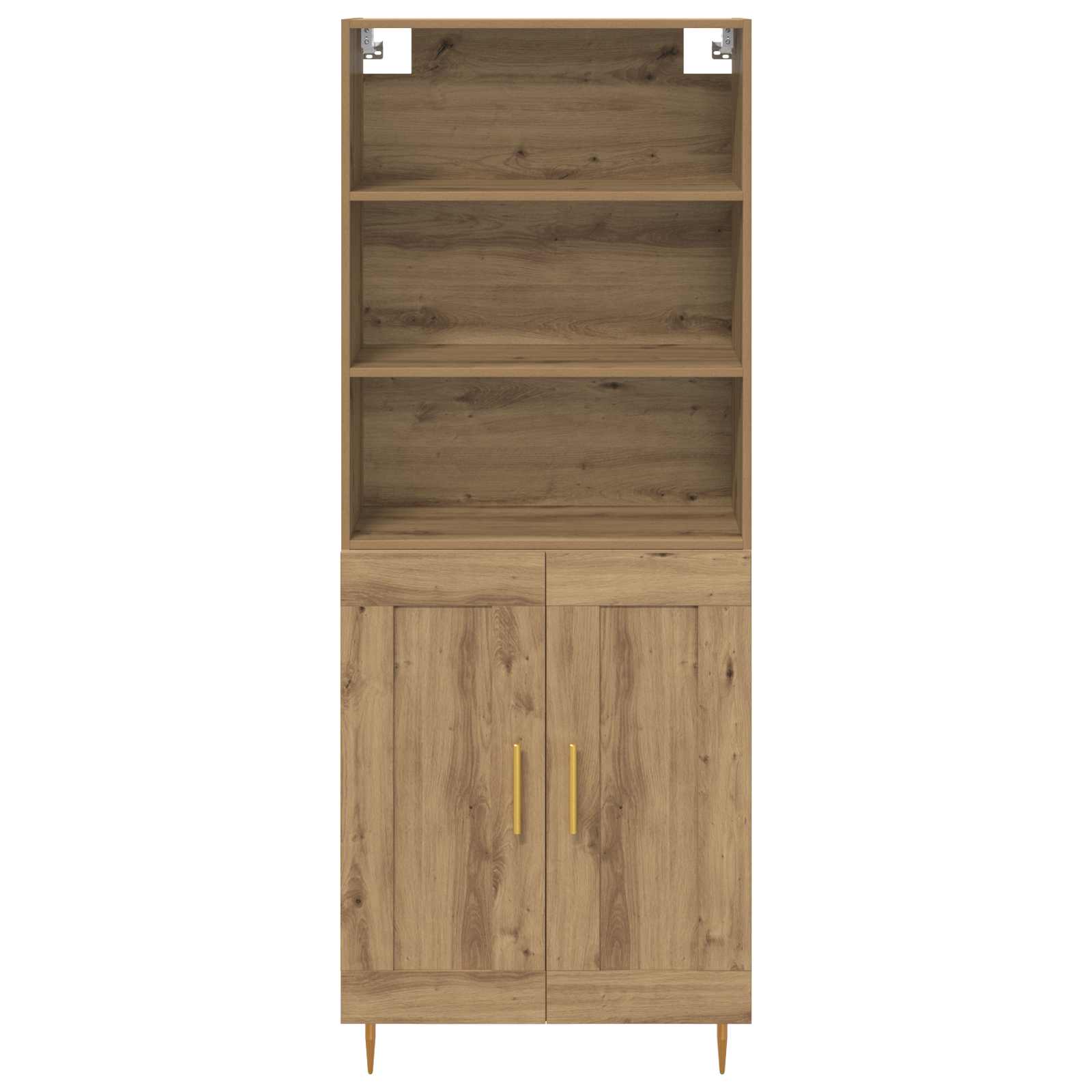 Highboard Hochglanz-Weiß 69,5x34x180 cm Holzwerkstoff