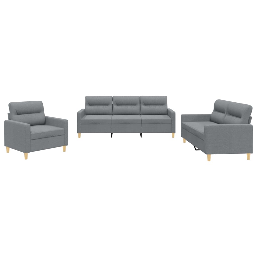 4-tlg. Sofagarnitur mit Kissen Taupe Stoff