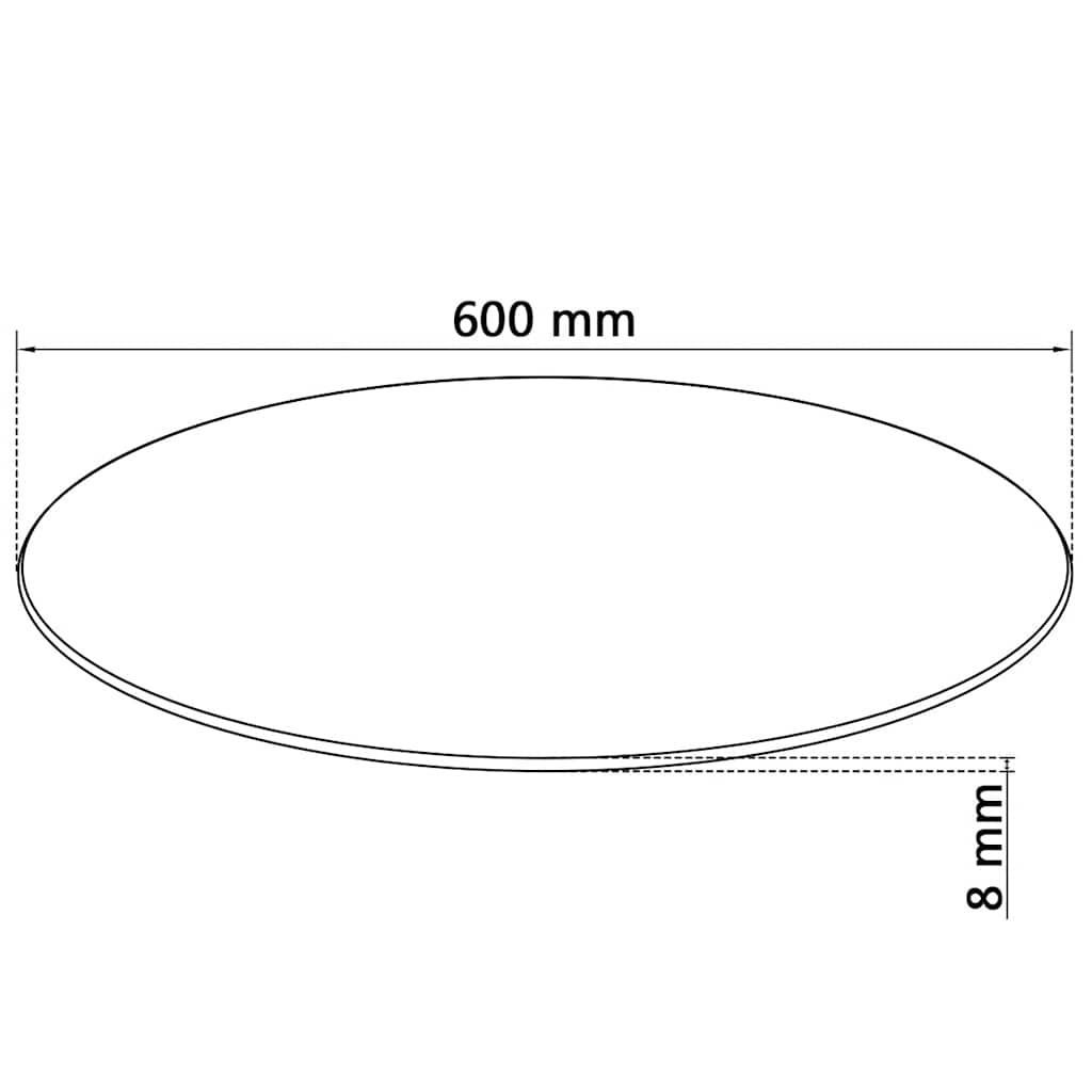 Tischplatte aus gehärtetem Glas quadratisch 700x700 mm
