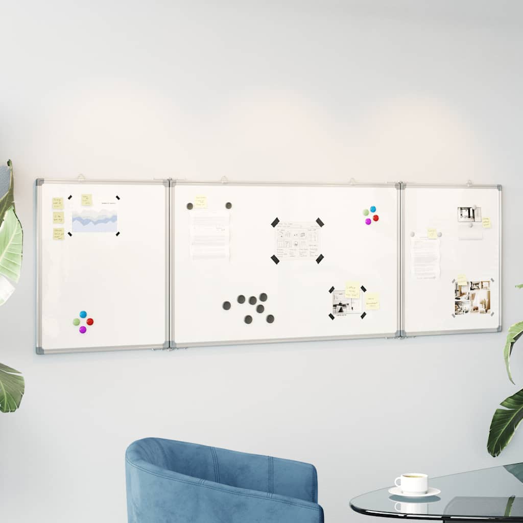Magnetisches Whiteboard Klappbar 160x40x1,7 cm Aluminium