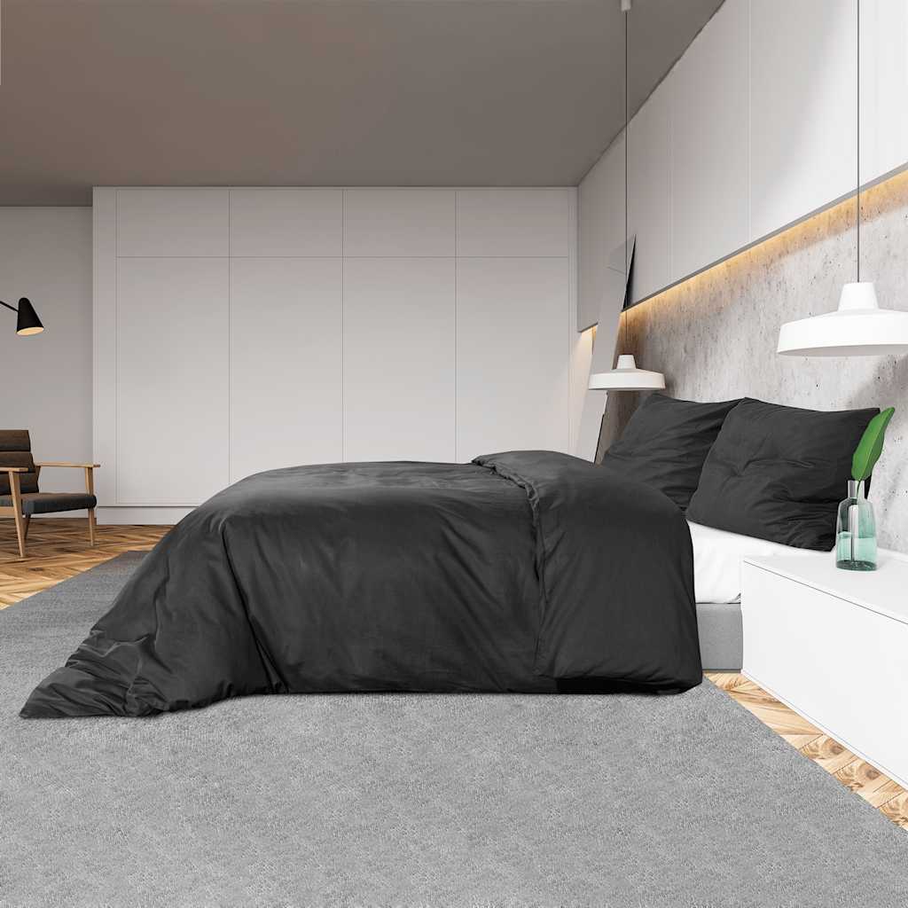 Bettwäsche-Set Anthrazit 140x200 cm Leichte Mikrofaser