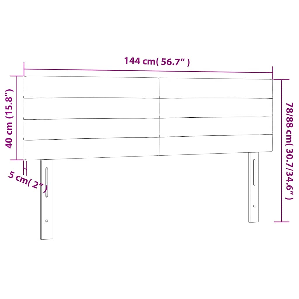 Kopfteil Hellgrau 80x5x118/128 cm Samt