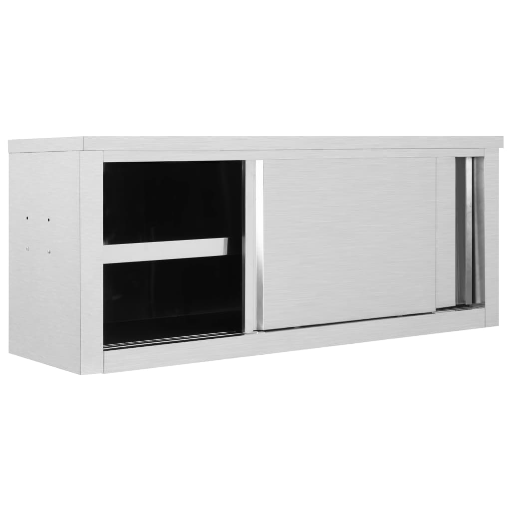 Wandhängeschrank mit Schiebetüren 150×40×50 cm Edelstahl