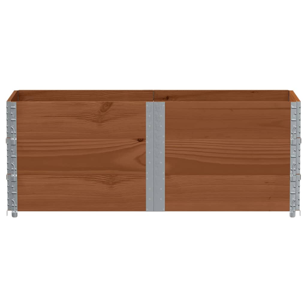 Paletten-Aufsatzrahmen Schwarz 80x60 cm Massivholz Kiefer