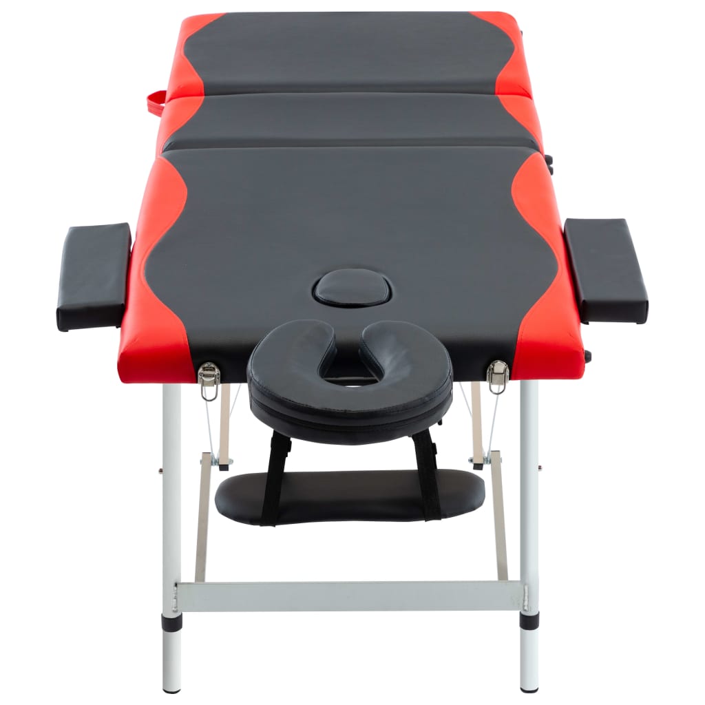Massagetisch Klappbar 3 Zonen Aluminium Dunkellila