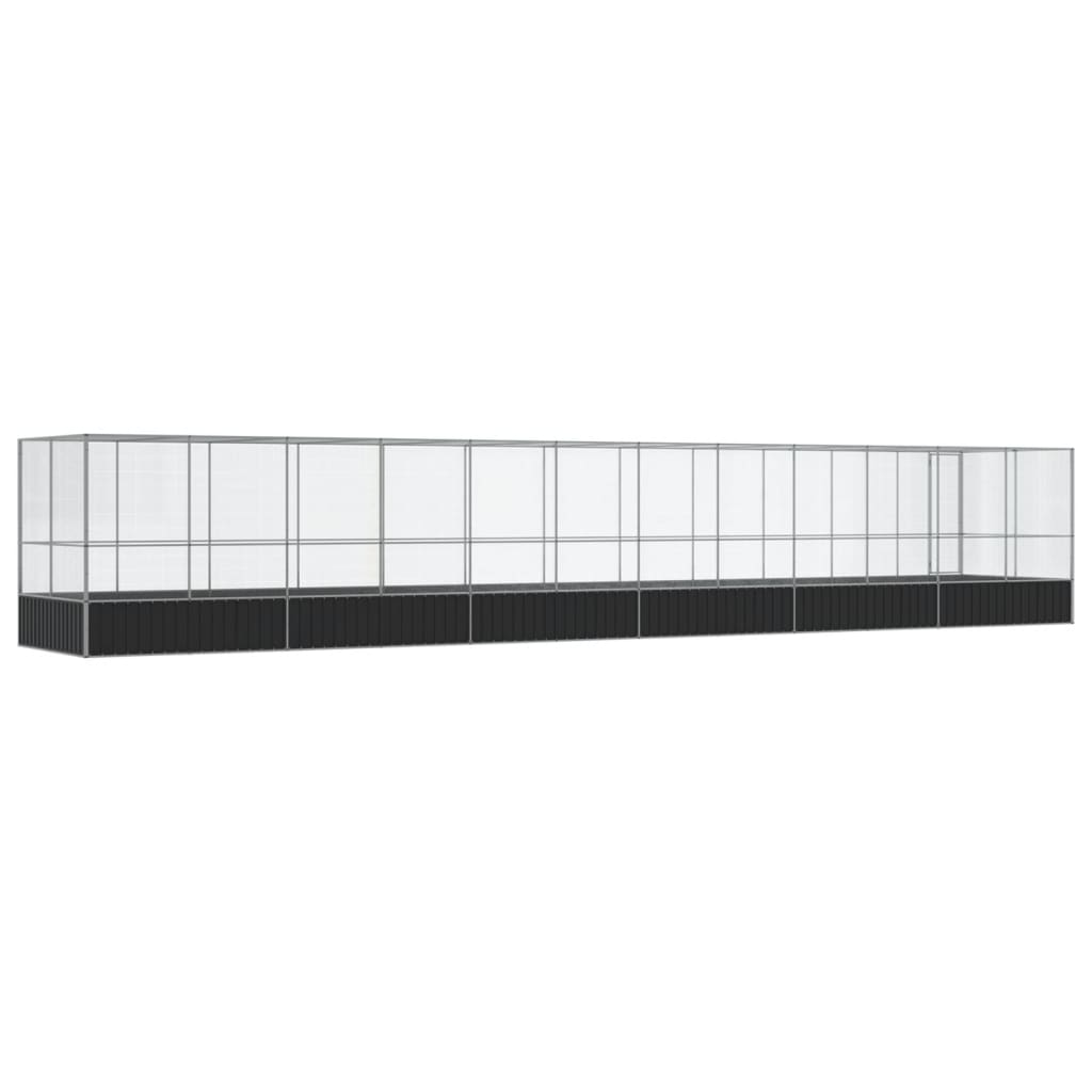 Voliere Silbern 210,5x107x212 cm Stahl