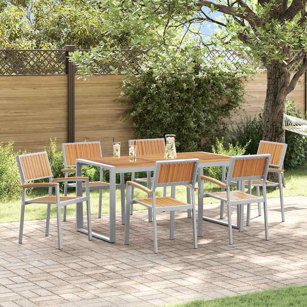 Garten Essgruppe 5 pcs Grau Massivholz Akazie