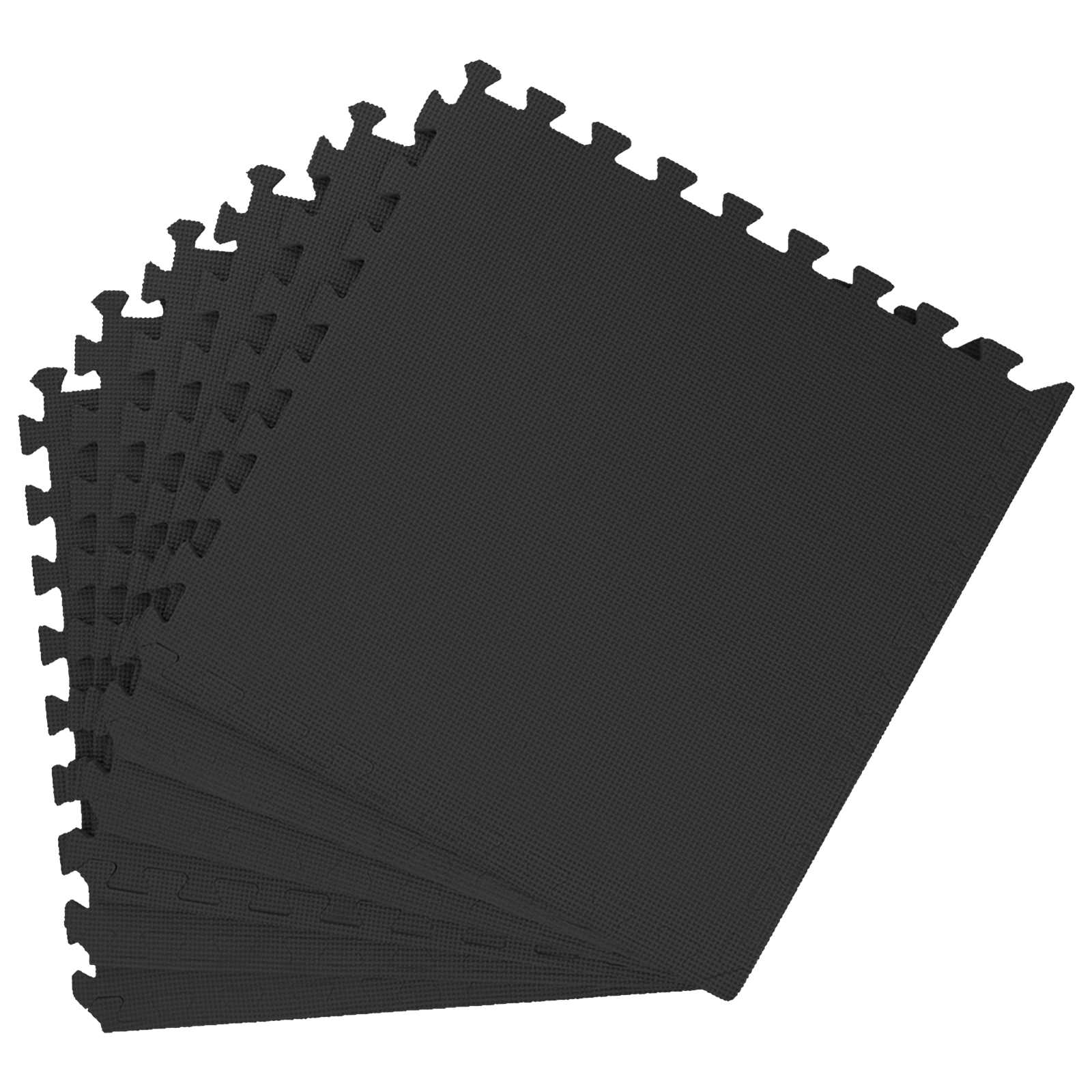 Pool Bodenteppich 6 pcs Schwarz 2,16 ㎡ EVA-Schaum