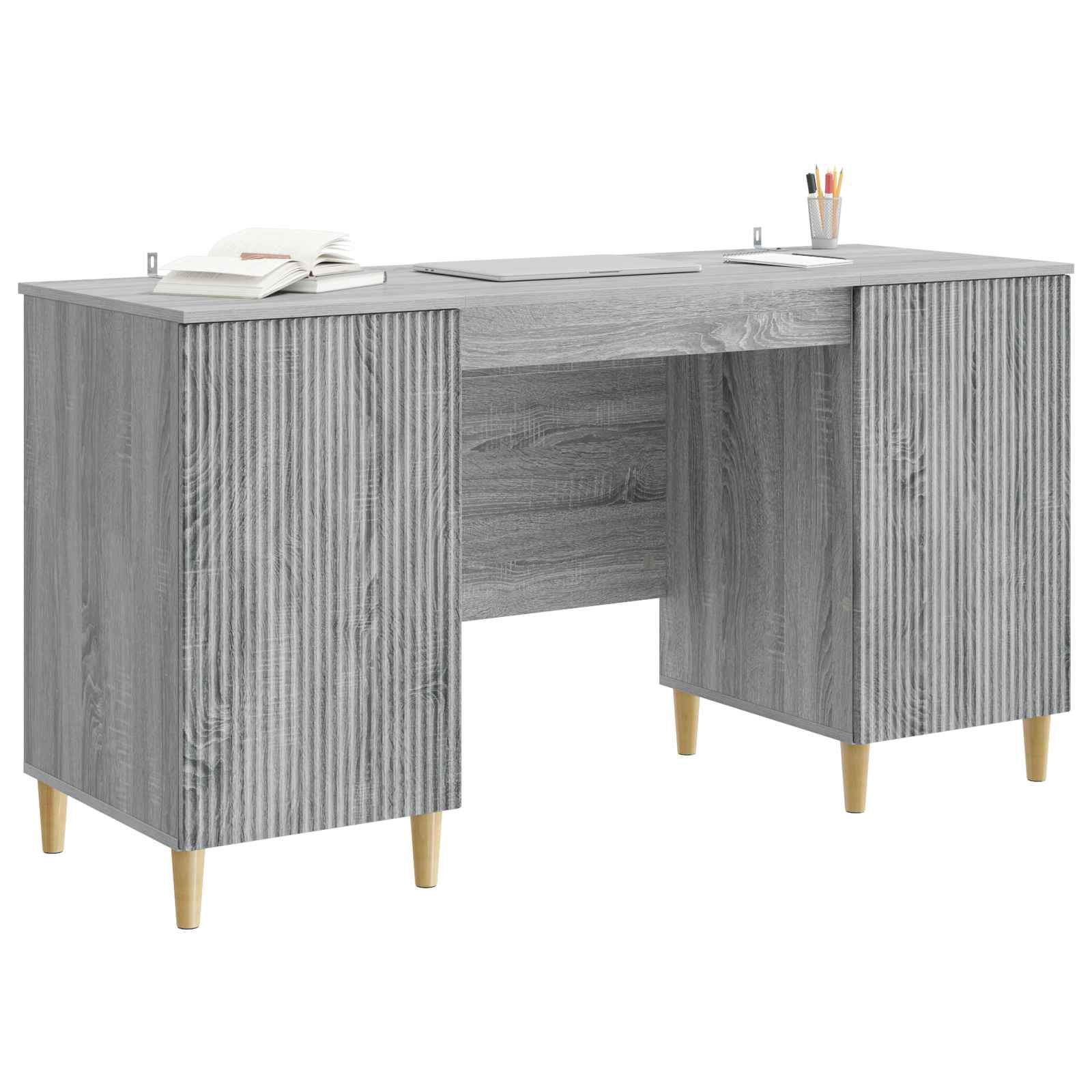 Schreibtisch mit Regal Schwarz 142,5 x 50 x 75 cm Holzwerkstoff