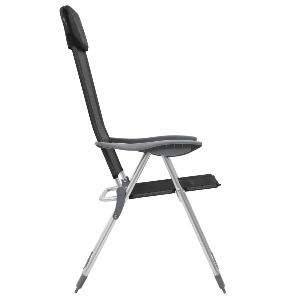 Klappbare Campingstühle 2 Stk. Grau Aluminium