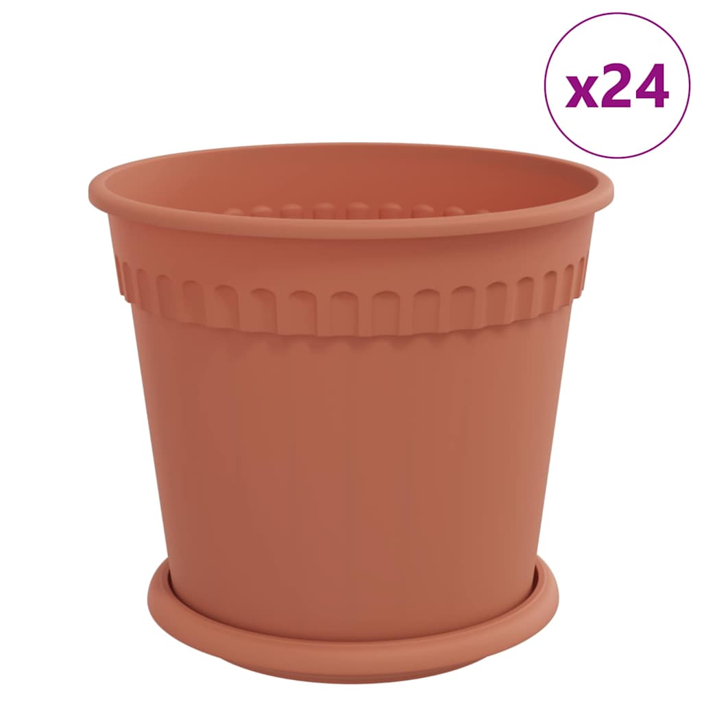 Blumentöpfe 6 pcs Ziegelrot Ø 12,5 x 10 cm Kunststoff