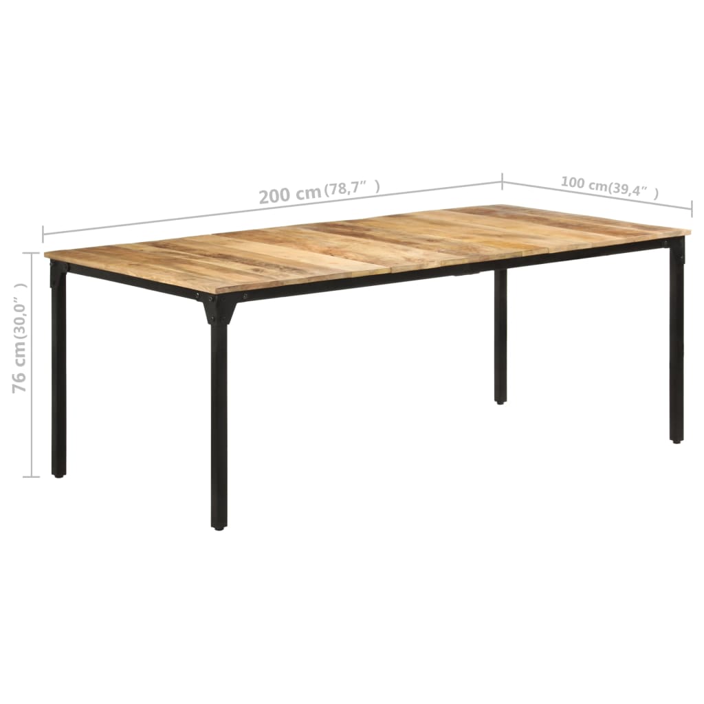 Esstisch 140x70x76 cm Raues Mangoholz