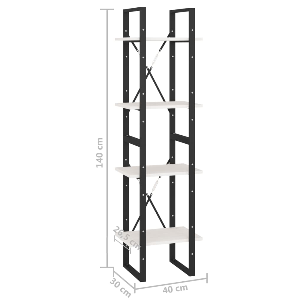 Bücherregal 2 Fächer Weiß 40x30x70 cm Holzwerkstoff