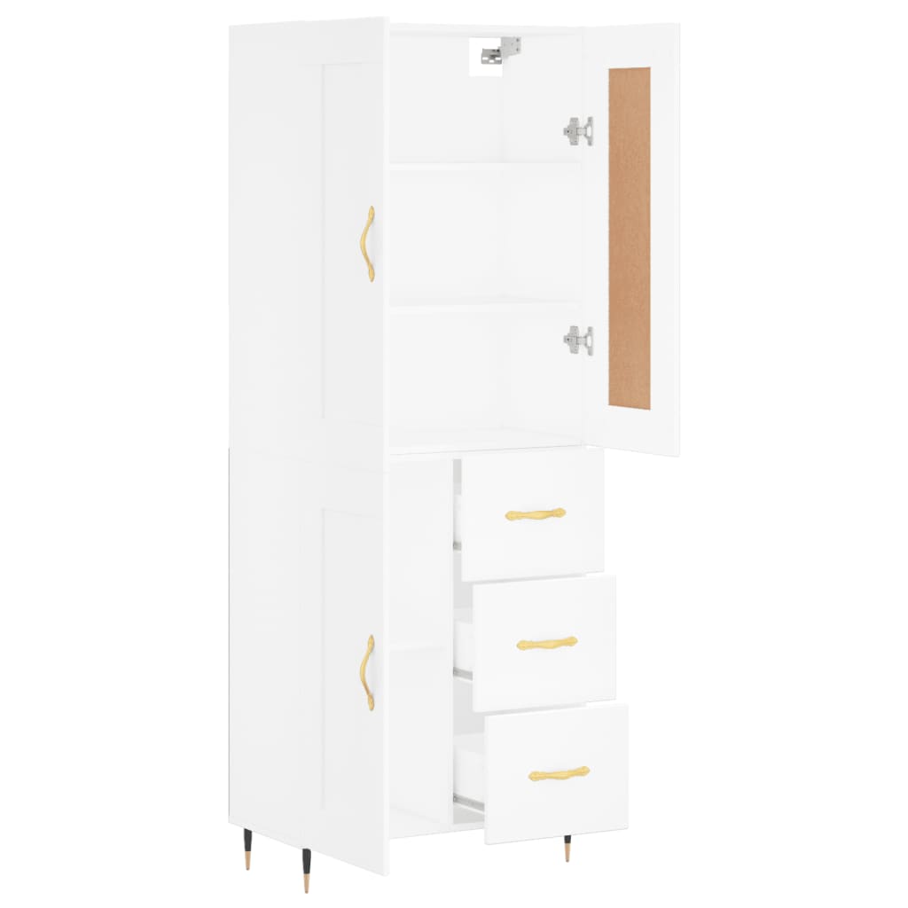 Highboard Betongrau 69,5x34x180 cm Holzwerkstoff