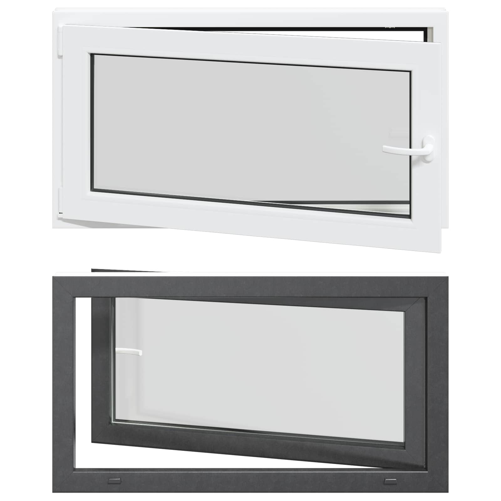 Kellerfenster RISOR 50 x 50 cm PVC und Glas Weiß