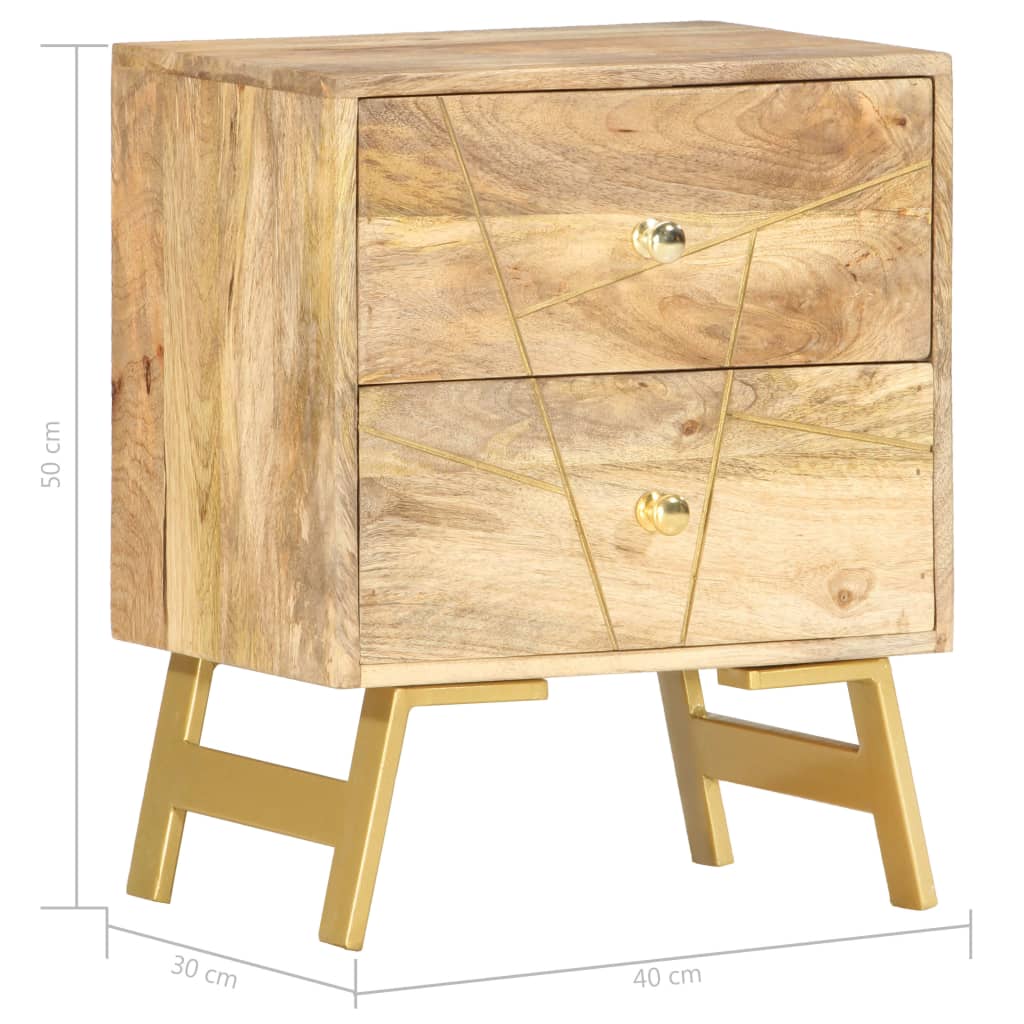 Nachttisch 40x30x50 cm Massivholz Mango