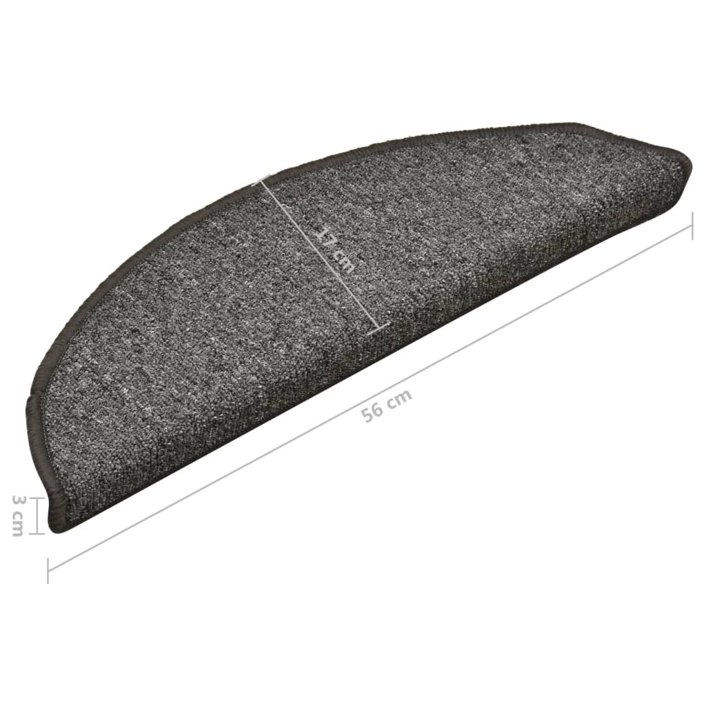 Stufenmatten 15 Stk. 56x17x3 cm Anthrazit Halbrund