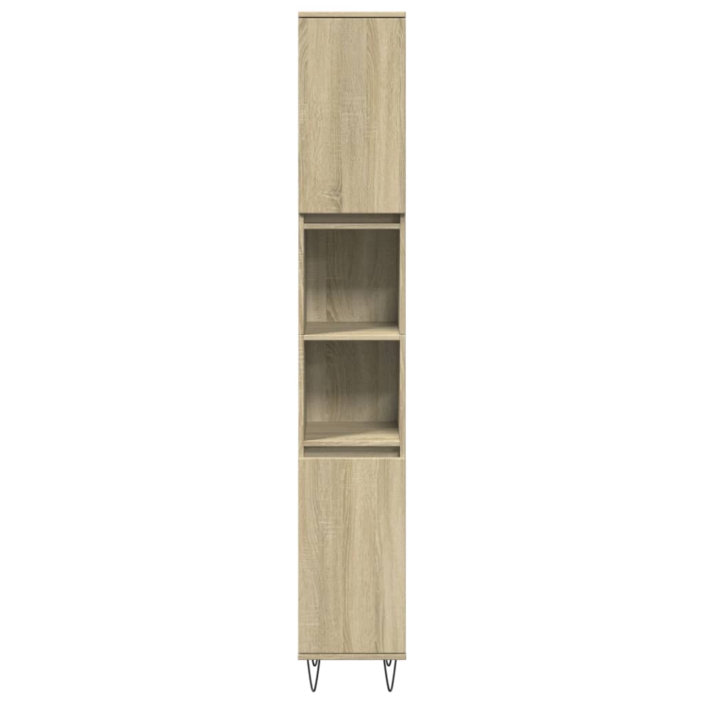 3-tlg. Badmöbel-Set Räuchereiche Holzwerkstoff