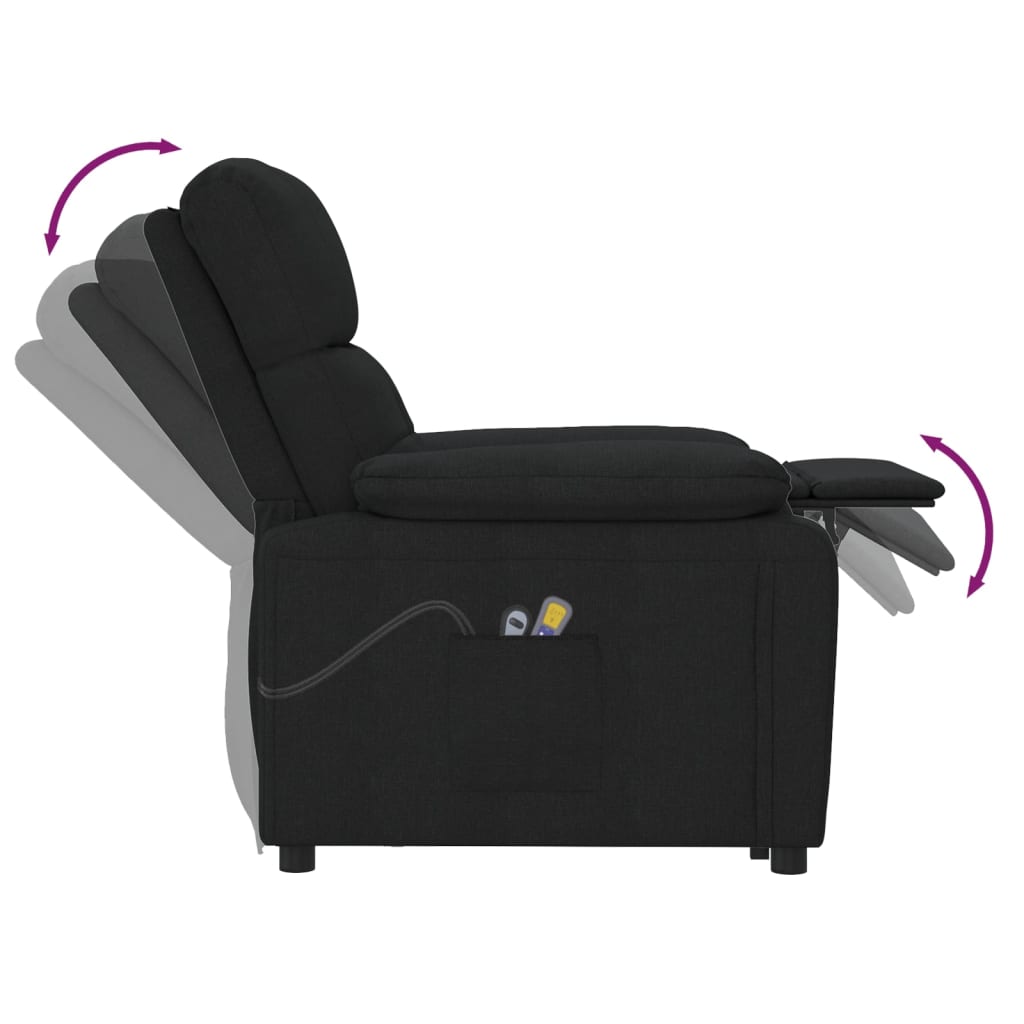 Massagesessel Elektrisch Dunkelgrau Stoff