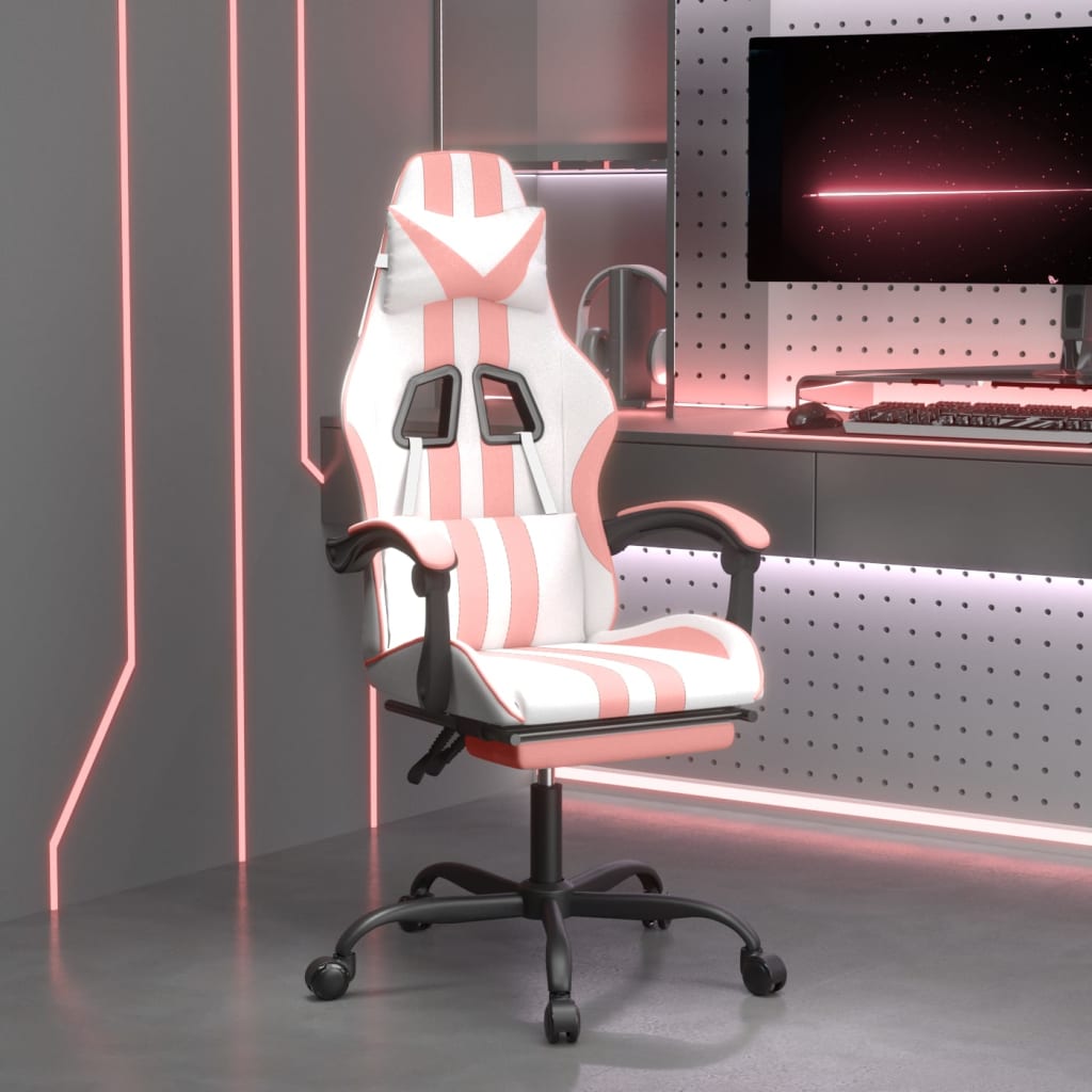 Gaming-Stuhl Drehbar Schwarz und Blau Kunstleder