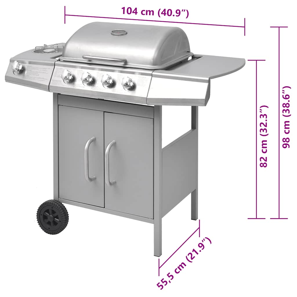 Gasgrill 4+1 Brenner Schwarz