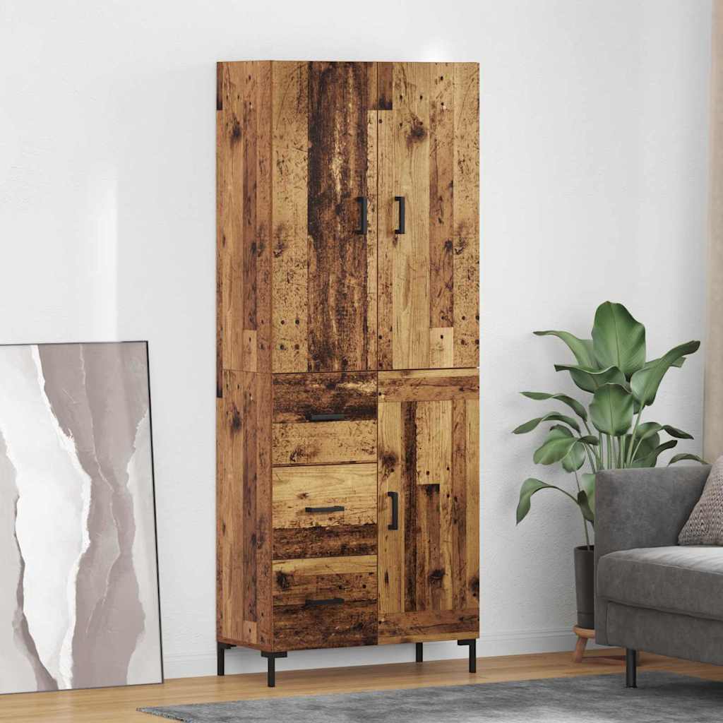 Highboard Betongrau 69,5x34x180 cm Holzwerkstoff