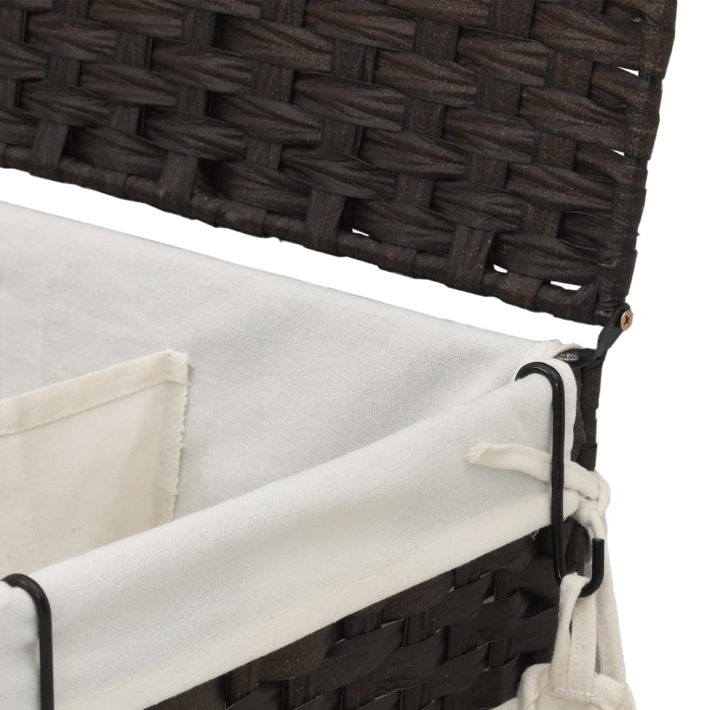 Wäschekorb mit Rollen 60x35x60,5 cm Rattan