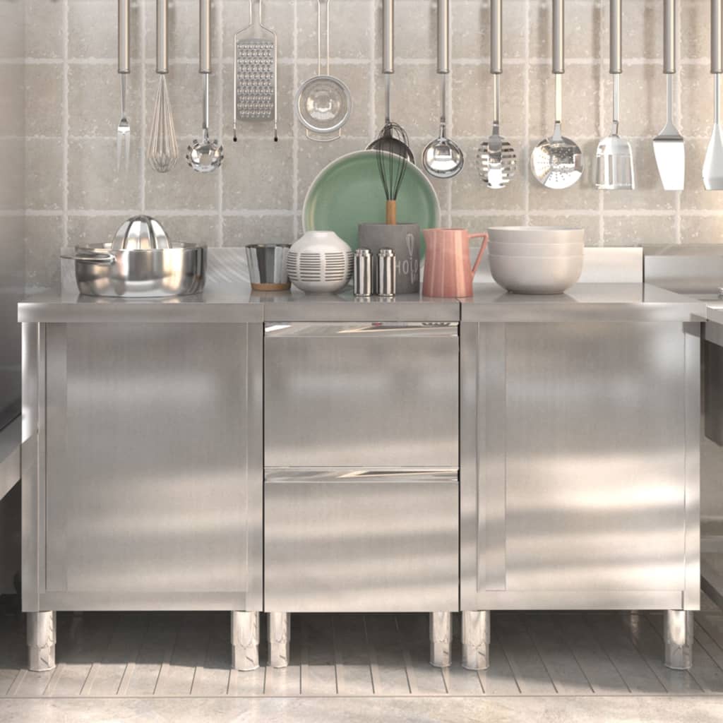 Gewerbe-Küchenschrank mit 2 Schubladen 50x60x96 cm