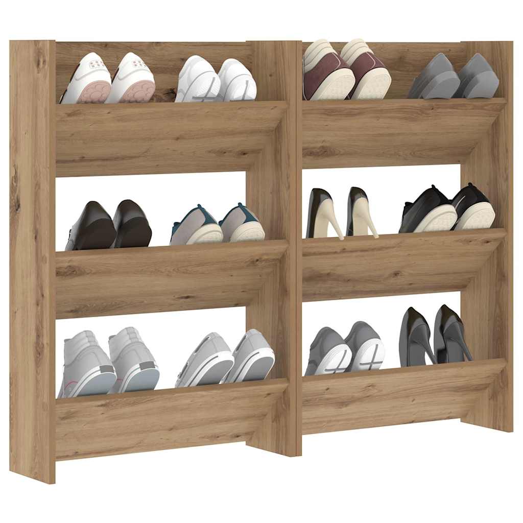 Wand-Schuhschränke 4 Stk. Weiß 60x18x60 cm Holzwerkstoff
