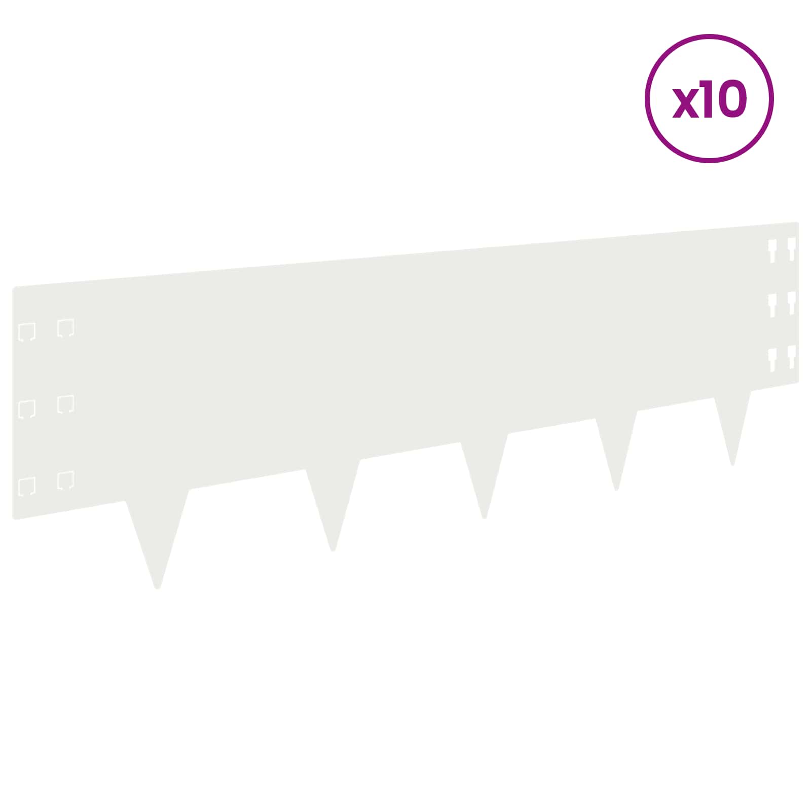 Raseneinfassung 10 pcs 100 x 12 cm Stahl Schwarz