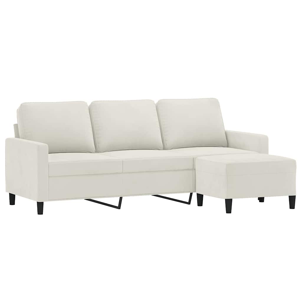 3-Sitzer-Sofa mit Hocker Rosa 180 cm Samt