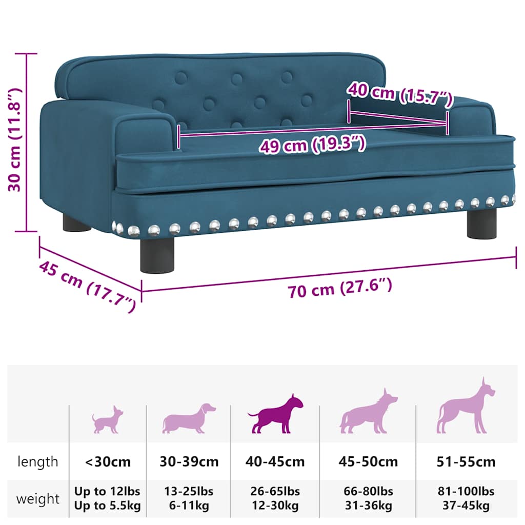 Hundebett Rosa 90x53x30 cm Samt