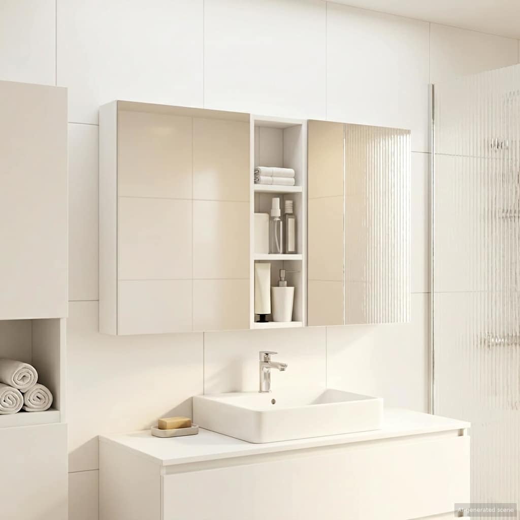 Badezimmerschrank-Set 3 pcs 80 x 10,5 x 50 cm Holzwerkstoff