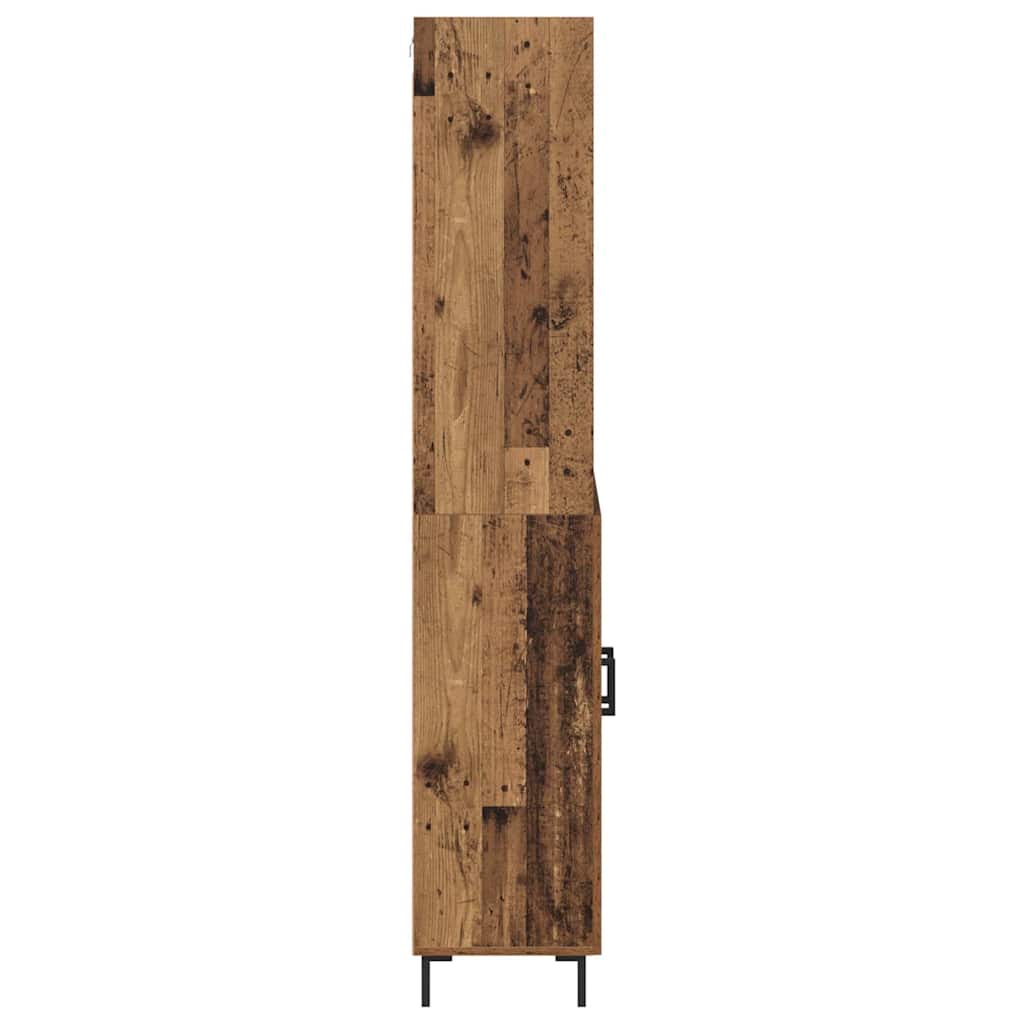 Highboard Hochglanz-Weiß 69,5x34x180 cm Holzwerkstoff