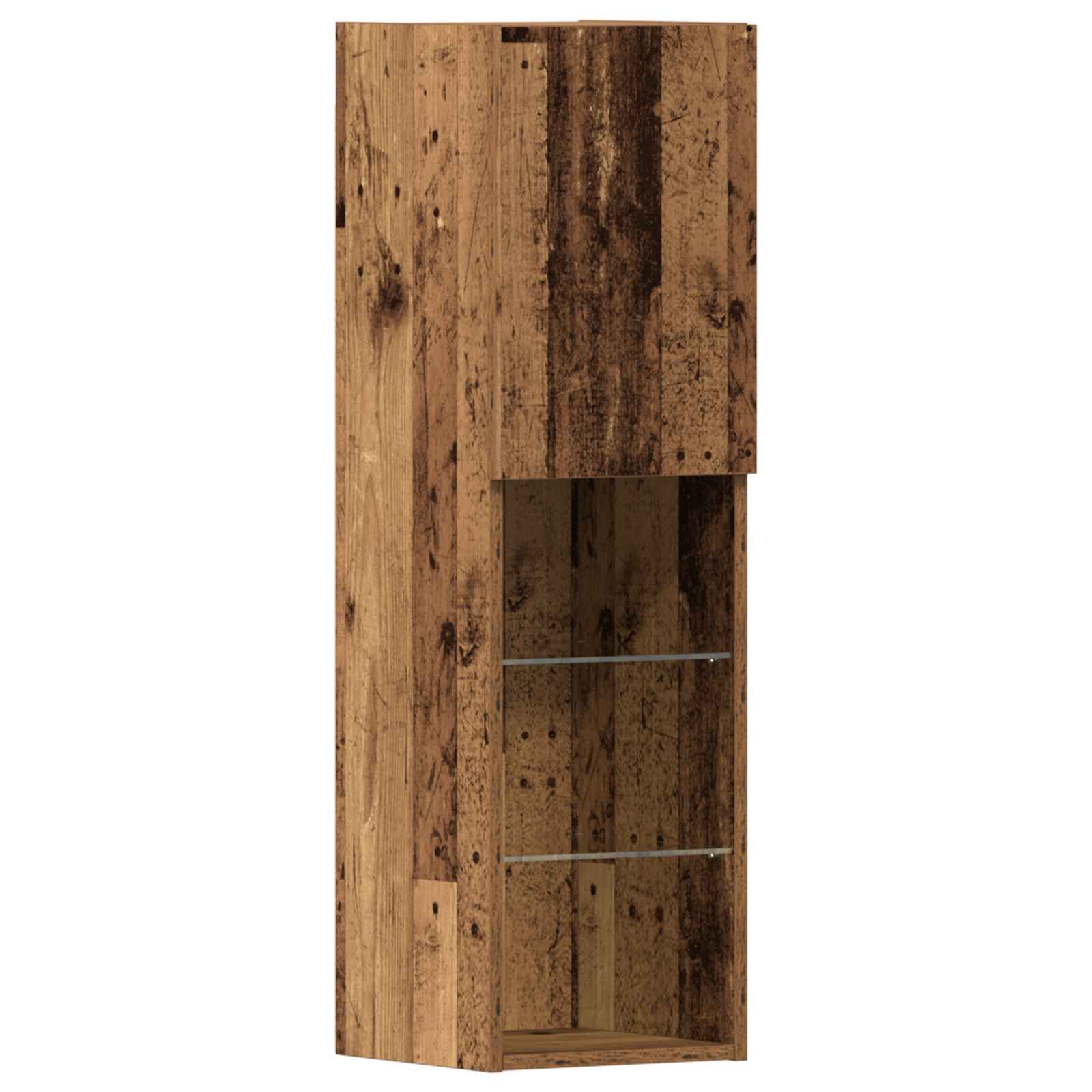 4-tlg. Wohnwand mit LED-Beleuchtung Weiß Holzwerkstoff