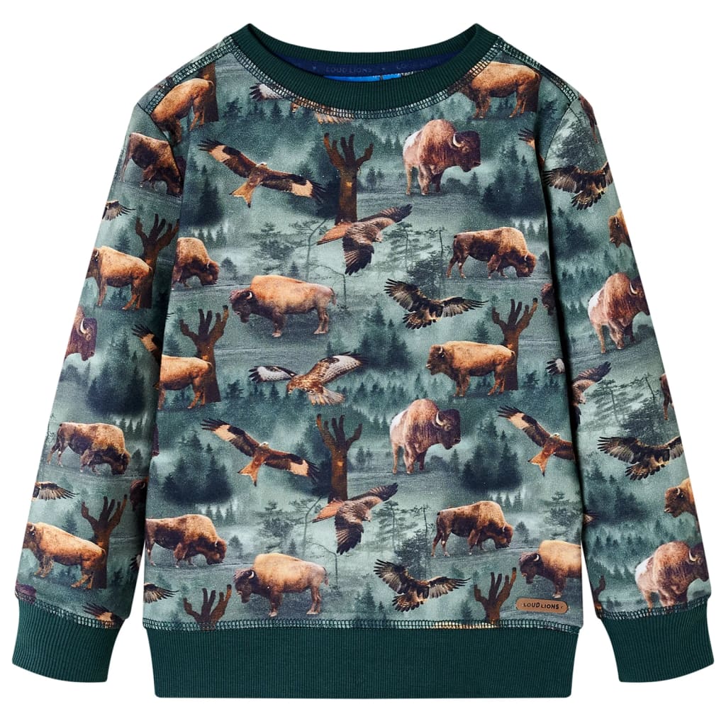 Kinder-Sweatshirt Dunkelgrün 128